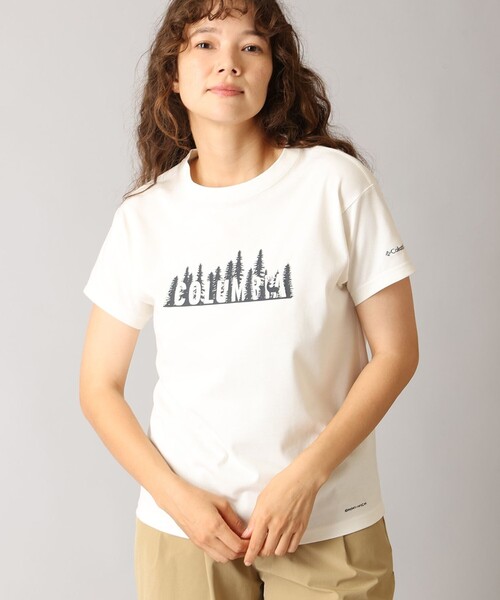 Columbia(コロンビア)の「UVカット Columbia/ ウィメンズ ヤハラフォレスト ショートスリーブTシャツ /コロンビア(Tシャツ/カットソー・レディース・ブラック/ホワイト系その他/ネイビー/ホワイト/パープル/グレー/チャコールアッシュ/ブルー・M/L/S/XL)」の3枚目の写真
