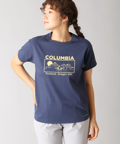 Columbia(コロンビア)の「UVカット Columbia/ ウィメンズ ヤハラフォレスト ショートスリーブTシャツ /コロンビア(Tシャツ/カットソー・レディース・ブラック/ホワイト系その他/ネイビー/ホワイト/パープル/グレー/チャコールアッシュ/ブルー・M/L/S/XL)」の6枚目の写真