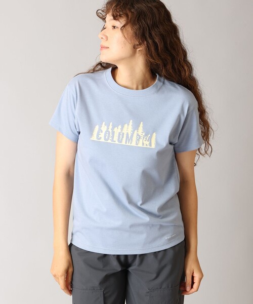 Columbia(コロンビア)の「UVカット Columbia/ ウィメンズ ヤハラフォレスト ショートスリーブTシャツ /コロンビア(Tシャツ/カットソー・レディース・ブラック/ホワイト系その他/ネイビー/ホワイト/パープル/グレー/チャコールアッシュ/ブルー・M/L/S/XL)」の7枚目の写真