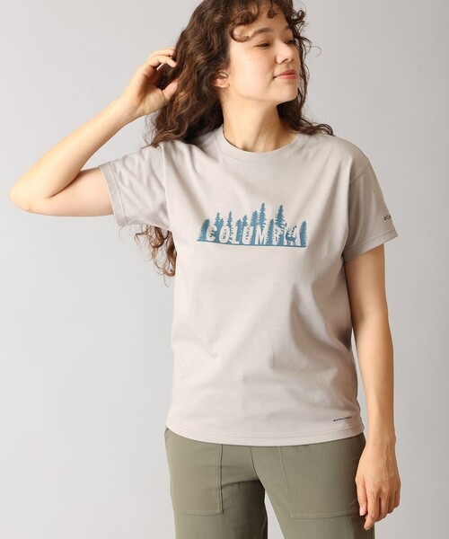 Columbia(コロンビア)の「UVカット Columbia/ ウィメンズ ヤハラフォレスト ショートスリーブTシャツ /コロンビア(Tシャツ/カットソー・レディース・ブラック/ホワイト系その他/ネイビー/ホワイト/パープル/グレー/チャコールアッシュ/ブルー・M/L/S/XL)」の5枚目の写真