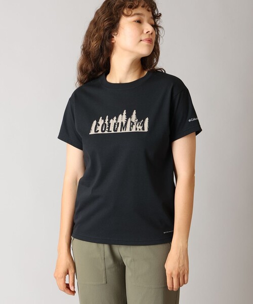 Columbia(コロンビア)の「UVカット Columbia/ ウィメンズ ヤハラフォレスト ショートスリーブTシャツ /コロンビア(Tシャツ/カットソー・レディース・ブラック/ホワイト系その他/ネイビー/ホワイト/パープル/グレー/チャコールアッシュ/ブルー・M/L/S/XL)」の1枚目の写真