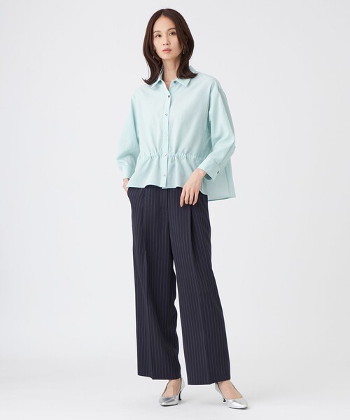 TRANS WORK(トランスワーク)の「【接触冷感・ウォッシャブル】スラブクレープブラウス(シャツ/ブラウス・レディース・ブルー/オフホワイト/ピンク系その他2・40/38)」の10枚目の写真