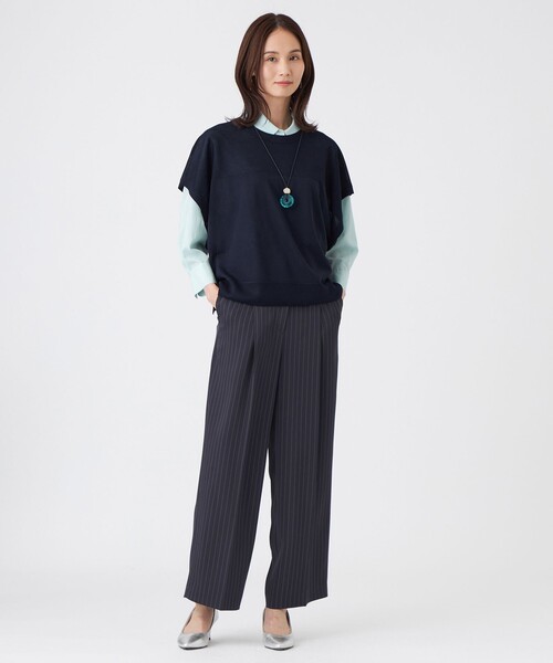 TRANS WORK(トランスワーク)の「【接触冷感・ウォッシャブル】スラブクレープブラウス(シャツ/ブラウス・レディース・ブルー/オフホワイト/ピンク系その他2・40/38)」の11枚目の写真