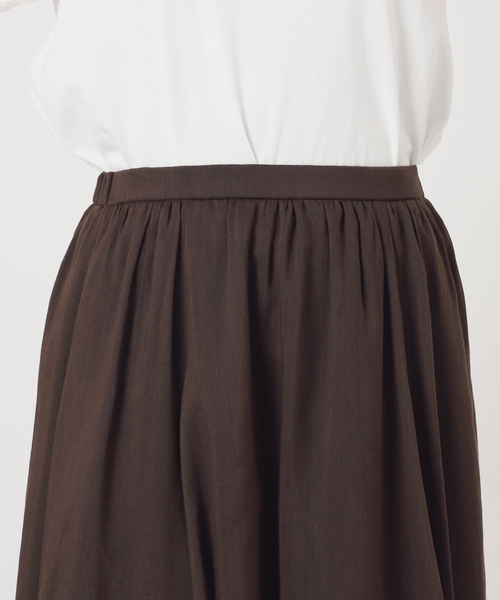 Spick & Span(スピックアンドスパン)の「《セットアップ可》ラミーブレンドギャザーフレアスカート(スカート・レディース・イエロー/ベージュ系その他/ブラウン・38/36)」の13枚目の写真