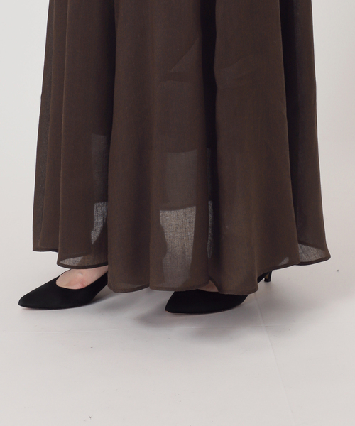 Spick & Span(スピックアンドスパン)の「《セットアップ可》ラミーブレンドギャザーフレアスカート(スカート・レディース・イエロー/ベージュ系その他/ブラウン・38/36)」の14枚目の写真