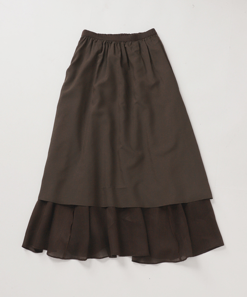 Spick & Span(スピックアンドスパン)の「《セットアップ可》ラミーブレンドギャザーフレアスカート(スカート・レディース・イエロー/ベージュ系その他/ブラウン・38/36)」の17枚目の写真