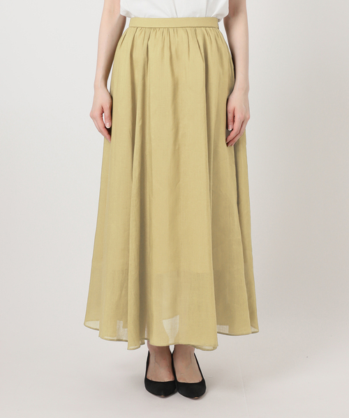 Spick & Span(スピックアンドスパン)の「《セットアップ可》ラミーブレンドギャザーフレアスカート(スカート・レディース・イエロー/ベージュ系その他/ブラウン・38/36)」の22枚目の写真