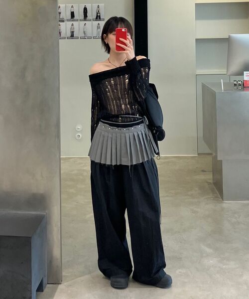 DIAGONAL(ダイアゴナル)の「ラッスルワイドトラウザーズ(ブラック)(その他パンツ・レディース・その他・SMALL/MEDIUM)」の5枚目の写真