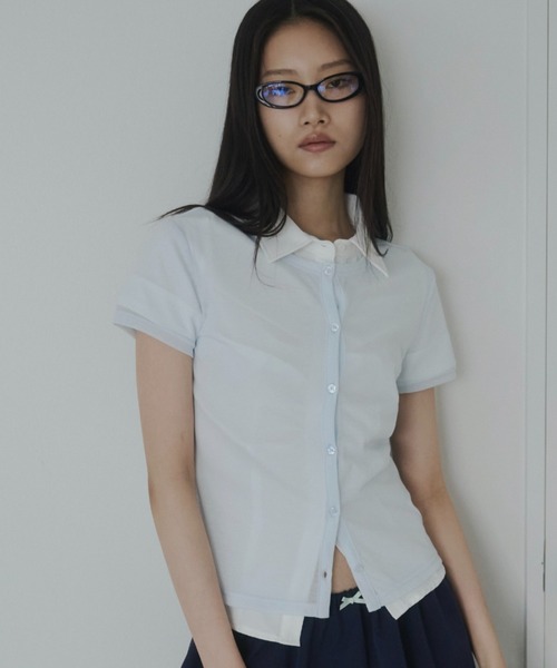 FEKETE(フェケテ)の「sheer cardigan / シアーカーディガン(カーディガン/ボレロ・レディース・プラム/ライトブルー/ピンク・LARGE/MEDIUM/SMALL)」の1枚目の写真