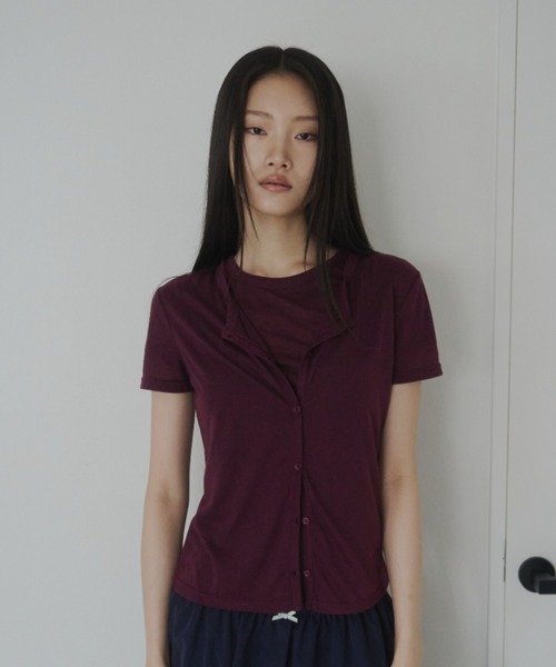 FEKETE(フェケテ)の「sheer cardigan / シアーカーディガン(カーディガン/ボレロ・レディース・プラム/ライトブルー/ピンク・LARGE/MEDIUM/SMALL)」の9枚目の写真