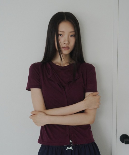 FEKETE(フェケテ)の「sheer cardigan / シアーカーディガン(カーディガン/ボレロ・レディース・プラム/ライトブルー/ピンク・LARGE/MEDIUM/SMALL)」の10枚目の写真