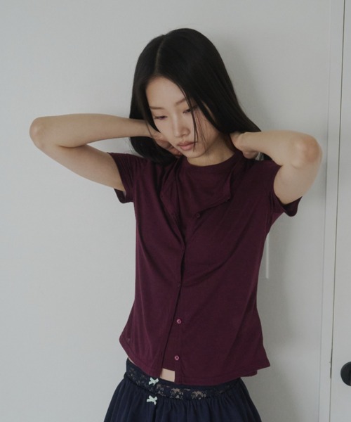FEKETE(フェケテ)の「sheer cardigan / シアーカーディガン(カーディガン/ボレロ・レディース・プラム/ライトブルー/ピンク・LARGE/MEDIUM/SMALL)」の11枚目の写真