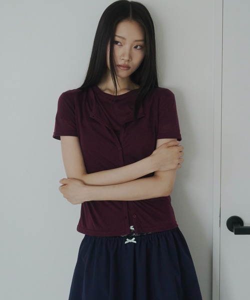 FEKETE(フェケテ)の「sheer cardigan / シアーカーディガン(カーディガン/ボレロ・レディース・プラム/ライトブルー/ピンク・LARGE/MEDIUM/SMALL)」の8枚目の写真