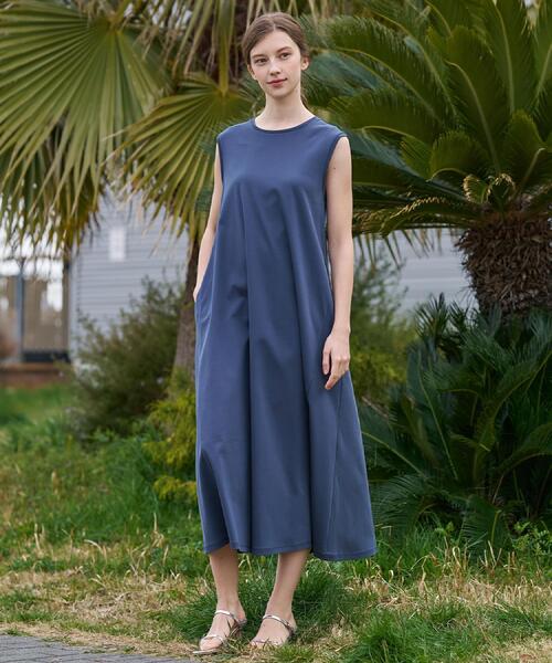 DRESSTERIOR(ドレステリア)の「【接触冷感/抗菌防臭/消臭/ウォッシャブル】アイスクリアコットン フレンチスリーブワンピース(ワンピース・レディース・スミクロ/ブルー系その他/ブラック/ブラウン系その他・34/36/38)」の9枚目の写真