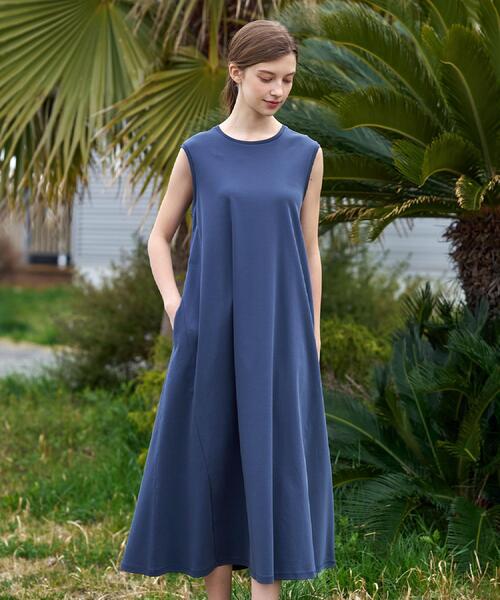 DRESSTERIOR(ドレステリア)の「【接触冷感/抗菌防臭/消臭/ウォッシャブル】アイスクリアコットン フレンチスリーブワンピース(ワンピース・レディース・スミクロ/ブルー系その他/ブラック/ブラウン系その他・34/36/38)」の17枚目の写真
