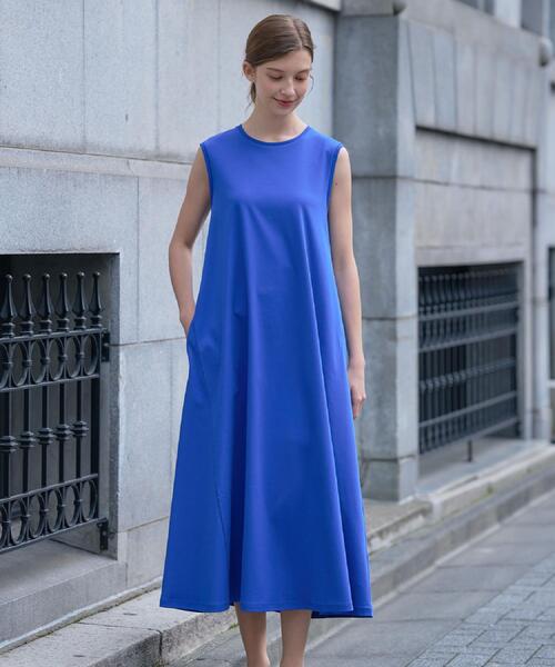 DRESSTERIOR（ドレステリア）の「【接触冷感／抗菌防臭／消臭/ウォッシャブル】アイスクリアコットン フレンチスリーブワンピース（ワンピース・レディース・スミクロ/ブルー系その他/ブラック/ブラウン系その他・34/36/38）」の21枚目の写真