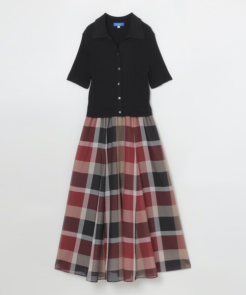 BLUE LABEL CRESTBRIDGE(ブルーレーベルクレストブリッジ)の「クレストブリッジチェックシアーボイルコンビドレス(ワンピース・レディース・レッド/パープル系その他4・36/40/38)」の7枚目の写真