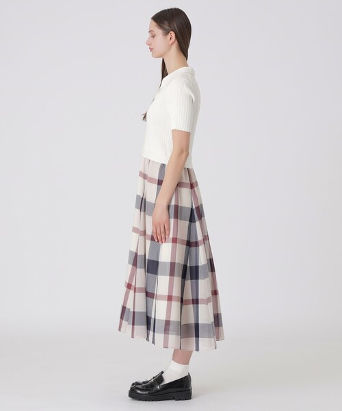 BLUE LABEL CRESTBRIDGE(ブルーレーベルクレストブリッジ)の「クレストブリッジチェックシアーボイルコンビドレス(ワンピース・レディース・レッド/パープル系その他4・36/40/38)」の8枚目の写真