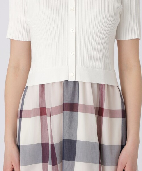 BLUE LABEL CRESTBRIDGE(ブルーレーベルクレストブリッジ)の「クレストブリッジチェックシアーボイルコンビドレス(ワンピース・レディース・レッド/パープル系その他4・36/40/38)」の10枚目の写真