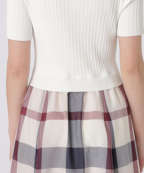 BLUE LABEL CRESTBRIDGE(ブルーレーベルクレストブリッジ)の「クレストブリッジチェックシアーボイルコンビドレス(ワンピース・レディース・レッド/パープル系その他4・36/40/38)」の11枚目の写真