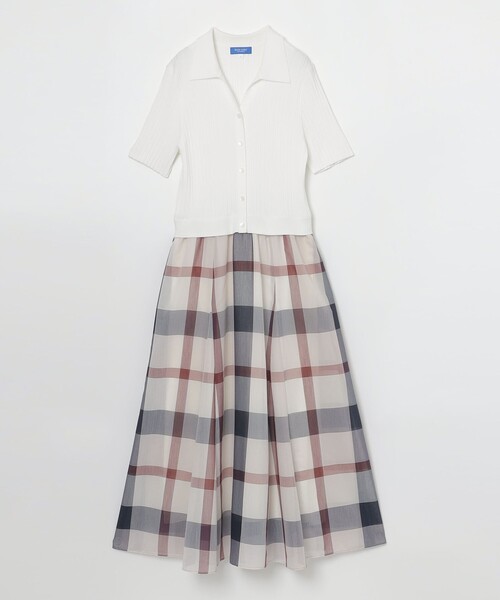 BLUE LABEL CRESTBRIDGE(ブルーレーベルクレストブリッジ)の「クレストブリッジチェックシアーボイルコンビドレス(ワンピース・レディース・レッド/パープル系その他4・36/40/38)」の12枚目の写真