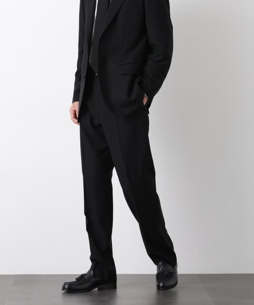 NANO universe(ナノユニバース)の「「Damerino Formal」 ブラックフォーマルオールシーズンパンツ(セットアップ可)(スーツパンツ・メンズ・ブラック・L/XL/S/M)」の1枚目の写真