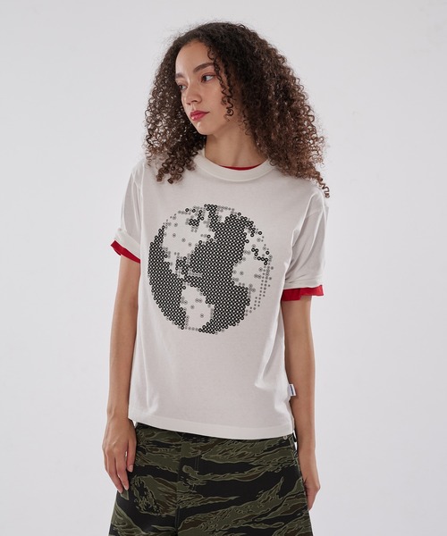 WISH FOR EVER(ウィッシュフォーエバー)の「EARTH DESIGN PRINT T/アースデザインプリントT(Tシャツ/カットソー・メンズ・ネイビー/ブラウン/ホワイト/イエロー・MEDIUM/SMALL/LARGE)」の17枚目の写真