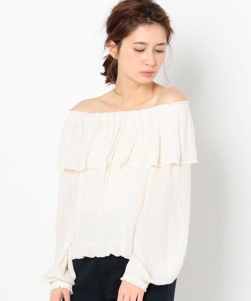 Another Edition（アナザーエディション）の「オフショルダーブラウス/AEMFC  OFF SHOULDER BL（シャツ/ブラウス・レディース・オフホワイト/ライム・FREE）」の12枚目の写真