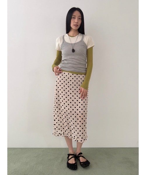 Didot.showroom（ディドット ショールーム）の「スクープバックリブキャミソール（キャミソール・レディース・ネイビー/ベージュ/グレー/アイボリー・FREE）」の13枚目の写真