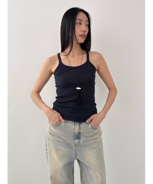 Didot.showroom（ディドット ショールーム）の「スクープバックリブキャミソール（キャミソール・レディース・ネイビー/ベージュ/グレー/アイボリー・FREE）」の16枚目の写真