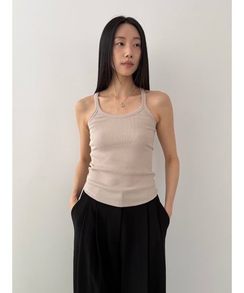 Didot.showroom（ディドット ショールーム）の「スクープバックリブキャミソール（キャミソール・レディース・ネイビー/ベージュ/グレー/アイボリー・FREE）」の11枚目の写真