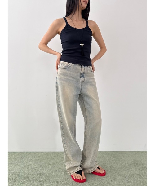 Didot.showroom（ディドット ショールーム）の「スクープバックリブキャミソール（キャミソール・レディース・ネイビー/ベージュ/グレー/アイボリー・FREE）」の8枚目の写真