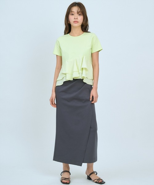 AND COUTURE(アンドクチュール)の「ペプラムカットトップス(Tシャツ/カットソー・レディース・グリーン/オフホワイト/ブラック・FREE)」の18枚目の写真