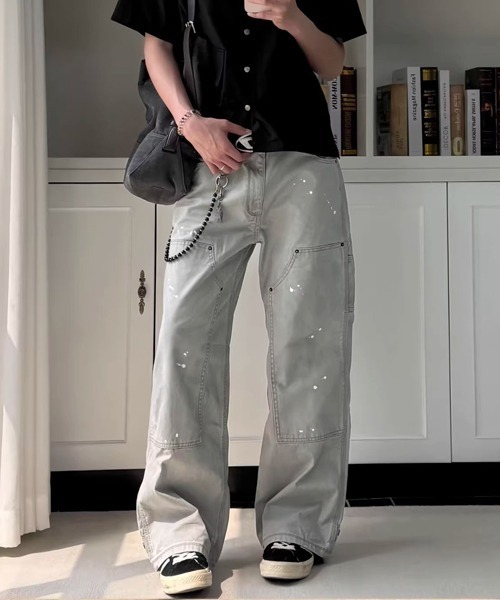 Ressaca(レサーカ)の「ルーズシルエットペイント風ダブルニーパンツ(その他パンツ・メンズ・カーキ/グレー・XL/M)」の8枚目の写真