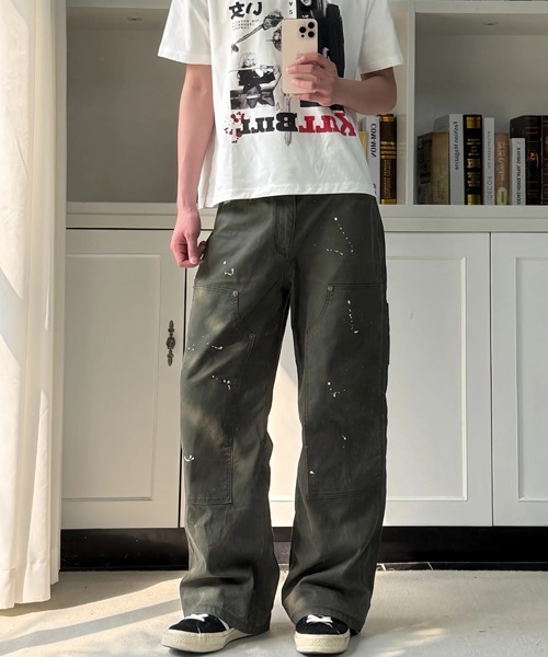 Ressaca(レサーカ)の「ルーズシルエットペイント風ダブルニーパンツ(その他パンツ・メンズ・カーキ/グレー・XL/M)」の5枚目の写真