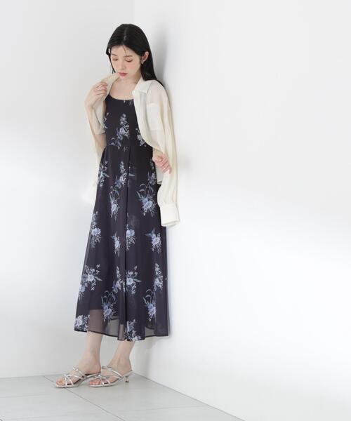 PROPORTION BODY DRESSING（プロポーションボディドレッシング）の「【青島心さん着用】ボタニカル花柄キャミワンピース / 1216240608（ワンピース・レディース・ピンク/ネイビー・SMALL/MEDIUM/P/S）」の12枚目の写真