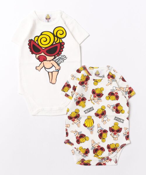 HYSTERIC MINI（ヒステリックミニ）の「【3月予約商品】ANGEL MINI 半袖ロンパースセット（その他ベビー用品・キッズ・ピンク系その他/ブラック系その他/ホワイト系その他・70/80）」の2枚目の写真
