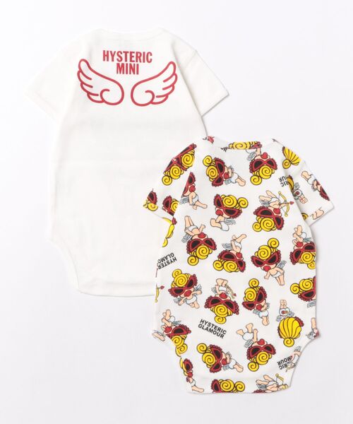 HYSTERIC MINI（ヒステリックミニ）の「【3月予約商品】ANGEL MINI 半袖ロンパースセット（その他ベビー用品・キッズ・ピンク系その他/ブラック系その他/ホワイト系その他・70/80）」の4枚目の写真
