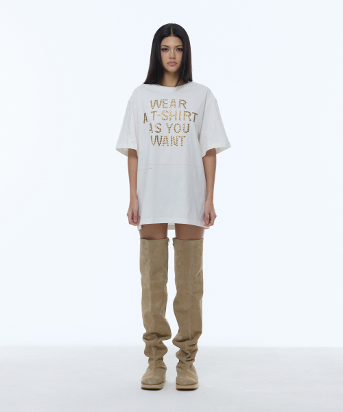 GILAARCHIVE(ギラアーカイブ)の「D.I.Y CUT-OFF OVERSIZE T-SHIRTS_WHITE(Tシャツ/カットソー・レディース・その他・FREE)」の2枚目の写真