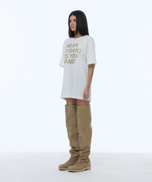 GILAARCHIVE(ギラアーカイブ)の「D.I.Y CUT-OFF OVERSIZE T-SHIRTS_WHITE(Tシャツ/カットソー・レディース・その他・FREE)」の3枚目の写真
