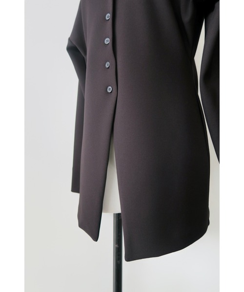 celon(セロン)の「flare line button jacket(ノーカラージャケット・レディース・ブラック/アイボリー・FREE)」の6枚目の写真