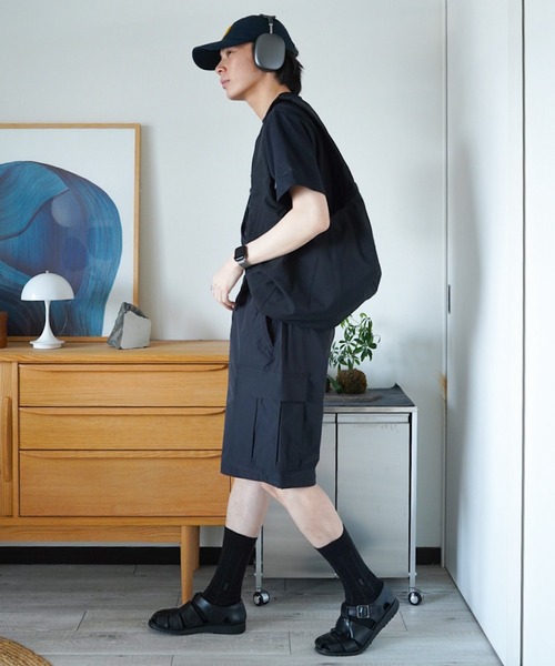 ZOZOMARKET by idaka(ゾゾマーケットバイイダカ)の「【インフルエンサー idakaセレクト】ワッシャーワイドカーゴショーツ(その他パンツ・メンズ・ブラック/カーキ・M/L/XL)」の7枚目の写真