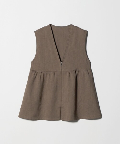 A DAY IN THE LIFE UNITED ARROWS(アデイインザライフユナイテッドアローズ)の「リネンライク ペプラム ジップベスト ‐マシンウォッシャブル‐<A DAY IN THE LIFE>(ベスト・レディース・モカ/ベージュ/ブラック・FREE)」の3枚目の写真