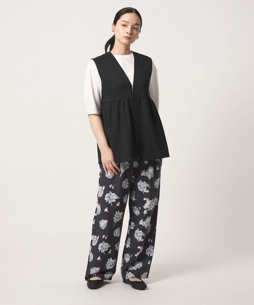 A DAY IN THE LIFE UNITED ARROWS(アデイインザライフユナイテッドアローズ)の「リネンライク ペプラム ジップベスト ‐マシンウォッシャブル‐<A DAY IN THE LIFE>(ベスト・レディース・モカ/ベージュ/ブラック・FREE)」の8枚目の写真