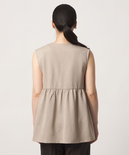 A DAY IN THE LIFE UNITED ARROWS(アデイインザライフユナイテッドアローズ)の「リネンライク ペプラム ジップベスト ‐マシンウォッシャブル‐<A DAY IN THE LIFE>(ベスト・レディース・モカ/ベージュ/ブラック・FREE)」の11枚目の写真