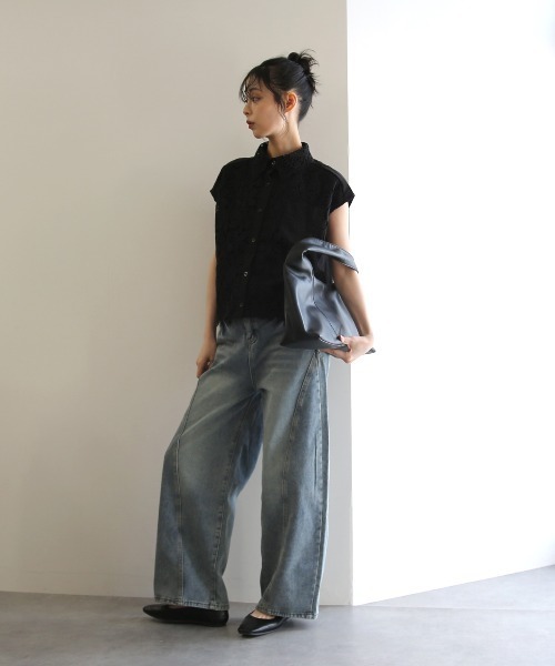 No one knows(ノーワンノーズ)の「ZOZO限定 バレルレッグデニムパンツ(デニムパンツ・レディース・ライトインディゴブルー・M/L)」の8枚目の写真