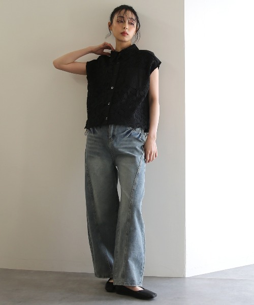 No one knows(ノーワンノーズ)の「ZOZO限定 バレルレッグデニムパンツ(デニムパンツ・レディース・ライトインディゴブルー・M/L)」の9枚目の写真