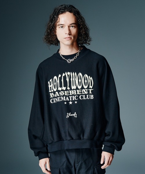 glamb（グラム）の「Hollywood Basement Sweat / ハリウッドベースメントスウェット（スウェット・メンズ・ブラック/ネイビー/オレンジ・S/M/L）」の2枚目の写真