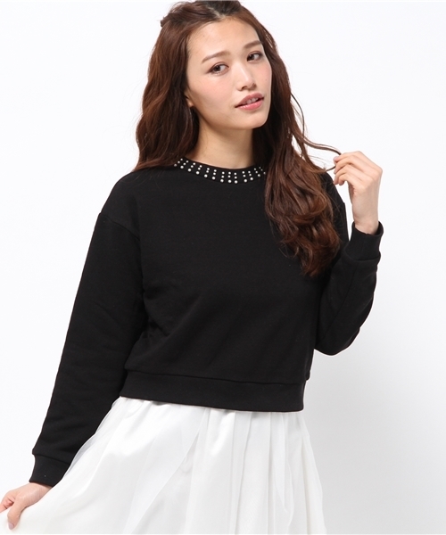 Every very nice claup（エブリィベリーナイスクラップ）の「裏毛ＰＯ（Tシャツ/カットソー・レディース・アイボリー/サックスブルー/ブラック・FREE）」の2枚目の写真