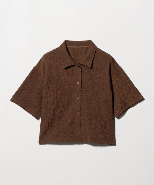 A DAY IN THE LIFE UNITED ARROWS(アデイインザライフユナイテッドアローズ)の「シャーリング ハーフスリーブシャツ 5分袖<A DAY IN THE LIFE>(シャツ/ブラウス・レディース・ブラック/オフホワイト/ダークブラウン・FREE)」の9枚目の写真